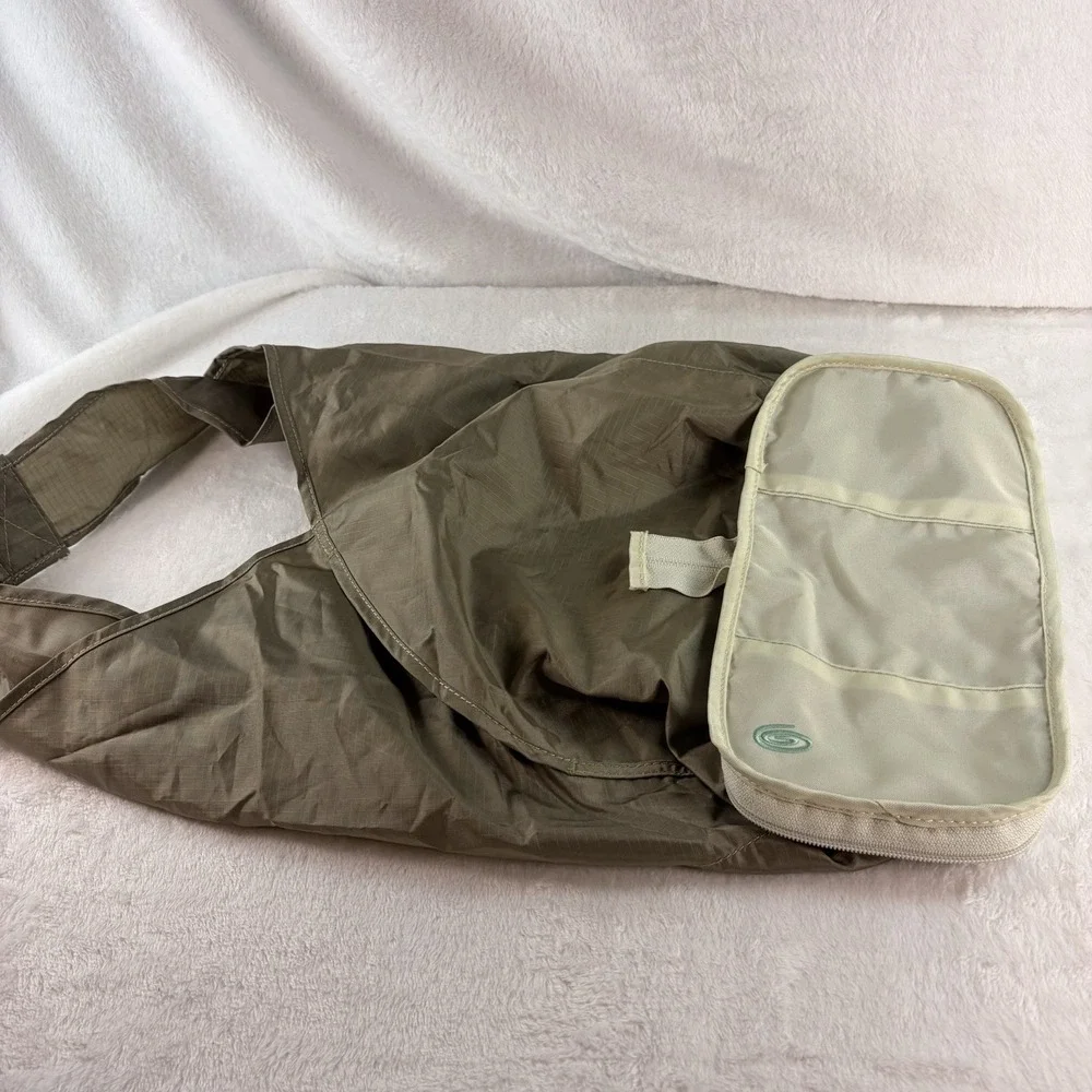 Timbuk2 Packable Travel Tote Bag Shoulder Folding Pouch Olive Khaki Swirl Logo
